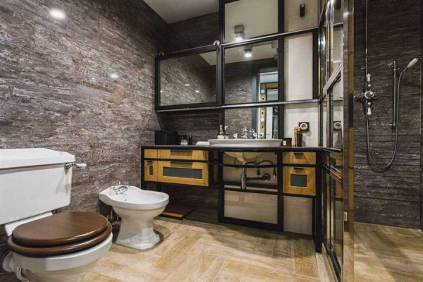 Туалет в стиле лофт — рекомендации по оформлению и красивые примеры
