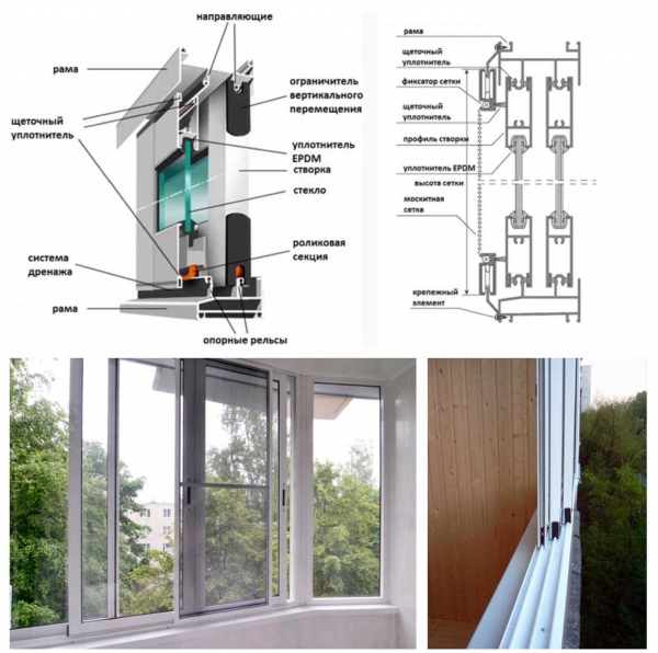 Схема монтажа и регулировки раздвижных алюминиевых окон на балкон