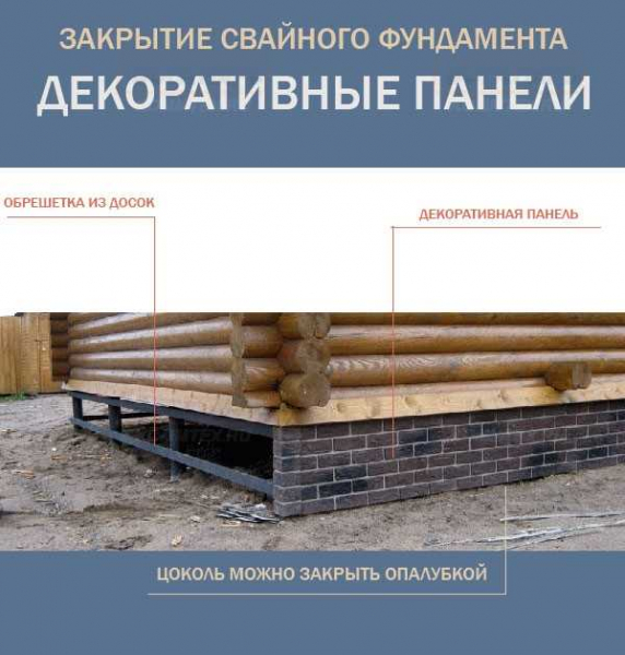 Цоколь каркасного дома на винтовых сваях: варианты отделки и технология монтажа